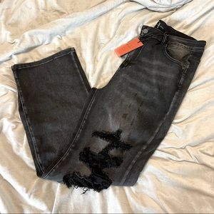 Risen black distressed jeans size 1XL